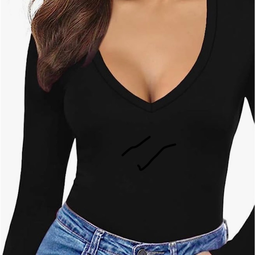 Susana Monaco Essential V-Neck Long Sleeve Top coresupt2227a Women’s Size S - Picture 7 of 7